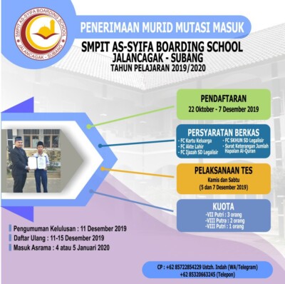 PENERIMAAN MURID MUTASI MASUK SEMESTER GENAP TP 2019/2020