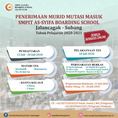 PENERIMAAN MURID MUTASI/PINDAHAN (MASUK) TAHUN PELAJARAN 2020/2021