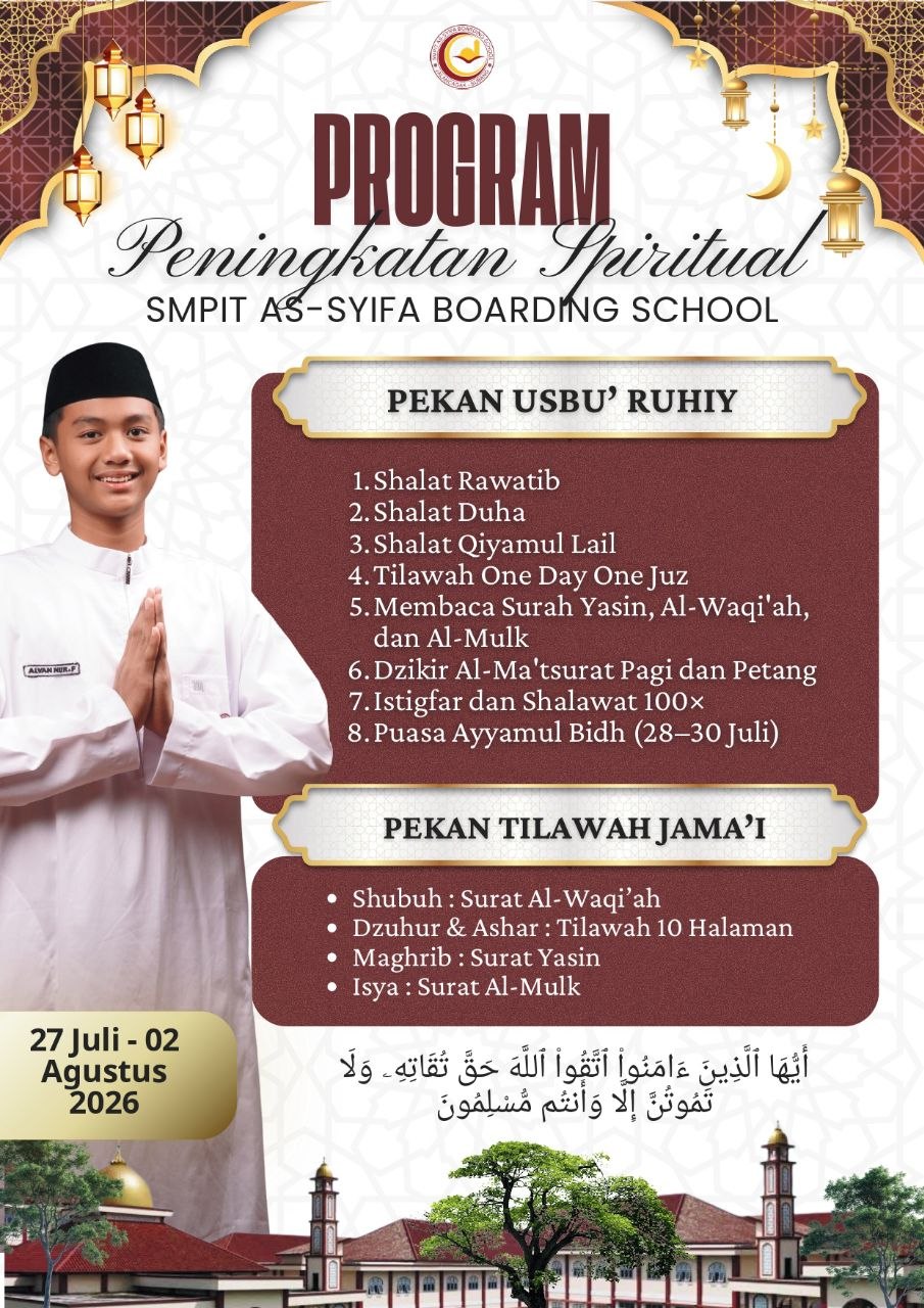 Usbu' Ruhy Resmi Dimulai, SMPIT As-Syifa Boarding School Jalancagak Perkuat Spiritualitas Murid melalui Pembiasaan Ibadah 1 Usbu’ Ruhy Resmi Dimulai, SMPIT As-Syifa Boarding School Jalancagak Perkuat Spiritualitas Murid melalui Pembiasaan Ibadah